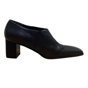 Nickels Women’s Brown Leather Block Heel Slip-On Rabbit Dress Shoes Size 8.5M